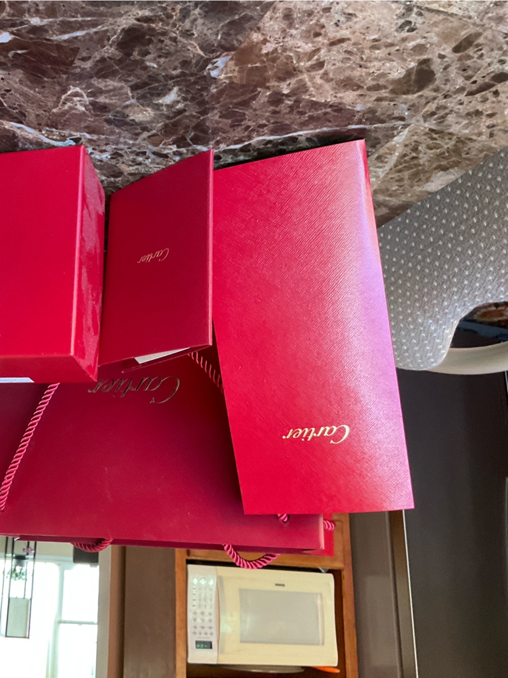 Cartier Red and Cream Certificate Wallet